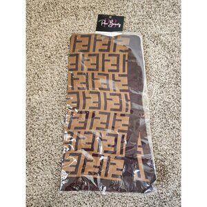 Boutique brown printed scarf NWT